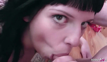 German teen seduces her granddaddy, lets him fuck her reverse cowgirl style