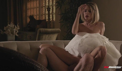 18+ Emma Hix gets fucked cowgirl style in a cute dress and receives a cumshot