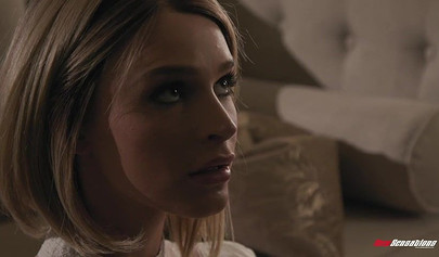 18+ Emma Hix gets fucked cowgirl style in a cute dress and receives a cumshot