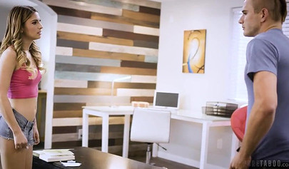 18+ Kristen Scott seduces her friend's boyfriend and lets him cum on her belly