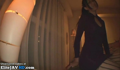 Hot Japanese teen with glasses swallows a dick but refuses to swallow cum