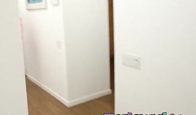 My blonde petite teen Stepdaughter lets me ravage her little throat and cunt