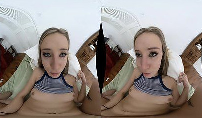 Blonde teen gets fucked and receives a facial in VR