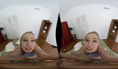 Blonde teen gets fucked and receives a facial in VR