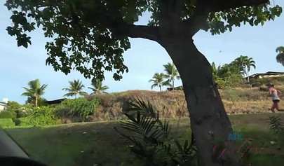 Innocent looking teen babe with small tits fucks on a beach and swallows a load