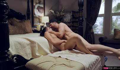 Big hairy guy manages to score an 18+ petite hottie