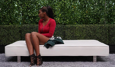 Busty ebony nubile swallows a huge white cock and gets her pussy pounded rough