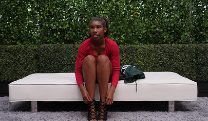 Busty ebony nubile swallows a huge white cock and gets her pussy pounded rough