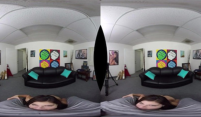 Busty teen Leah Gotti gives an amazing blowjob and rides a big hard cock in VR