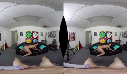 Busty teen Leah Gotti gives an amazing blowjob and rides a big hard cock in VR