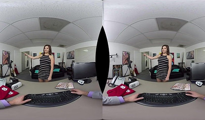 Busty teen Leah Gotti gives an amazing blowjob and rides a big hard cock in VR