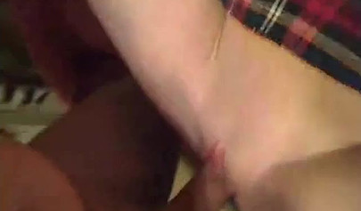 Cute amateur teen schoolgirl takes a big hard cock in both of her young holes