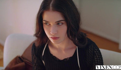 Two ravishing young teenies taking turns slobbering on a hard cock and riding it