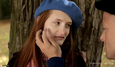 Redhead teenie kisses her lover and then gets her tight wet pussy licked out