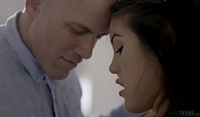 Tight cutie is bent over by her hung partner and then drilled  hard doggystyle