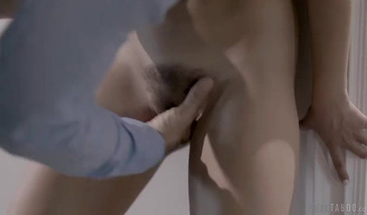 Tight cutie is bent over by her hung partner and then drilled  hard doggystyle