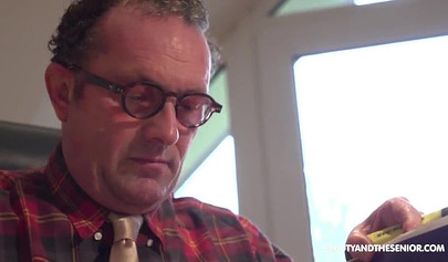 Redhead teen tries out casting for porn and shows an old man what she can do