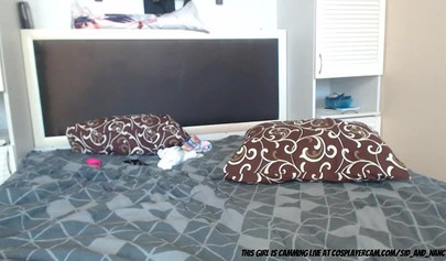 Skinny teen with pigtails and rainbow socks fucks a guy on camera for views