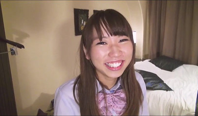 Shy Asian teenie giving a wet blowjob before having her hairy pussy railed hard