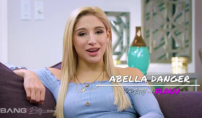 18+ Abella Danger is double penetrated by two BBC, tastes their cum afterwards