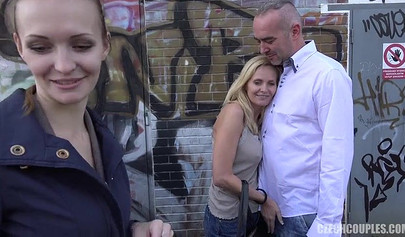 Blonde girl and her teen friend enjoy taking mature men deep inside of them