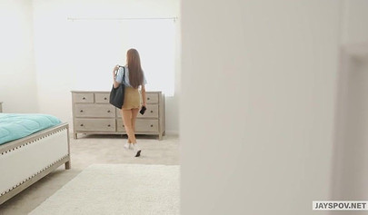 Getting that tight little pussy filled up with her step brothers warm thick cum