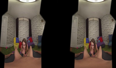 Tiny teen tries sucking on a massive cock but she ends up choking on it harshly