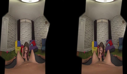 Tiny teen tries sucking on a massive cock but she ends up choking on it harshly