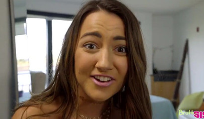 Teen nympho drops down to her knees and takes a fat cock inside of her cute face