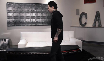 White girl gets her tight teen pussy fucked hard by a mature goth lover's dick