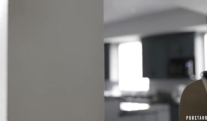 Slutty young teenie stepdaughter punished by being fucked hard by a big fat cock