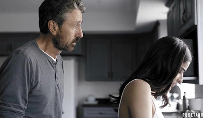 Slutty young teenie stepdaughter punished by being fucked hard by a big fat cock