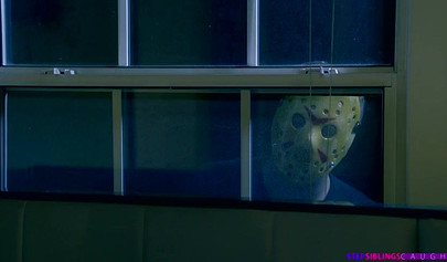 Beautiful teens licking each other and riding a hard cock after watching a movie