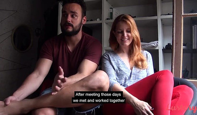 Young hot couple of teenagers have passionate sex in a very romantic setting