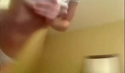 Fit amateur teenie schoolgirl with a perfect body strips naked and rubs her pussy