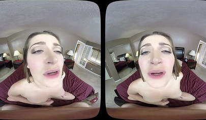 Beautiful brunette teenie Dani Daniels sucks a big cock and rides it by the pool