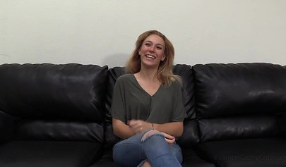 Amateur blonde teen strips naked and gets fucked deep and hard during casting