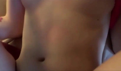 Amateur black-haired teen with glasses gives him a long blowjob and gets pounded