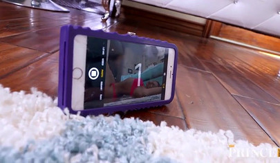 Dazzling brunette teen swallows a big black cock before taking it deep in her ass