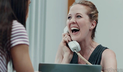 Pretty blonde teen slobbers on a big hard cock and gets her tight pussy hammered