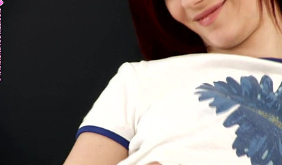 Redhead teen Ariel shows off her perfect body and fucks her pussy with a vibrator