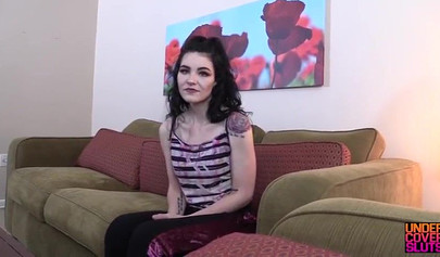 Pale black-haired teenie gets licked and sucks his cock before being pounded hard