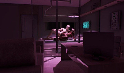 Dark-skinned teenie with perfect round tits has her pussy hammered by a big cock