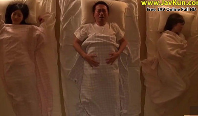 Shy and cute Japanese nubile slobbers on an older cock and has her pussy pounded