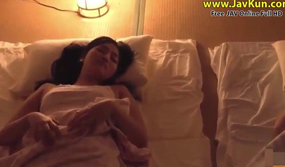 Shy and cute Japanese nubile slobbers on an older cock and has her pussy pounded