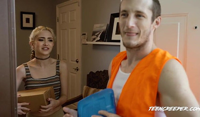 Petite teen Mary Jane Wilde chokes on a hard cock before being pounded balls deep