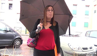 Curvy brunette teen with glasses shoves a raging cock deep in her tight ass