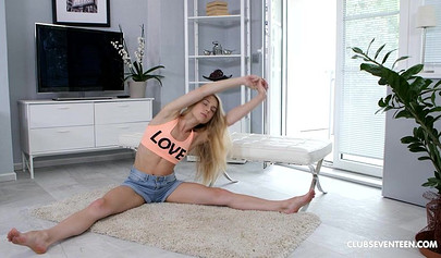 Lusty teenage blonde with small tits has her pussy impaled after sucking a dick