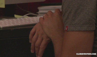 Petite blonde teen swallows a big hard cock before having her pussy pounded deep