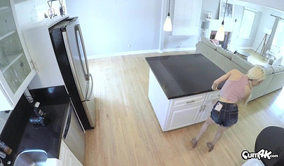 Dazzling petite blonde teen impaled on a huge cock and creampied multiple times